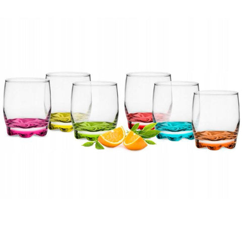 Set 6 pahare sticla color 290 ml Ideale pt terasa evenimente CADOUL PERFECT