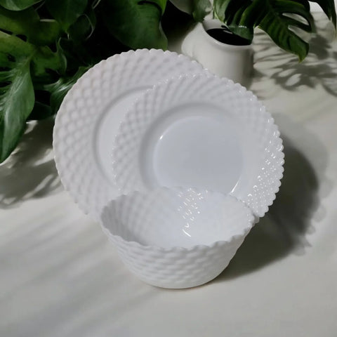 Serviciu 12 persoane Eljado 36 piese opal set masa alb Eleganta Simpla CADOUL PERFECT