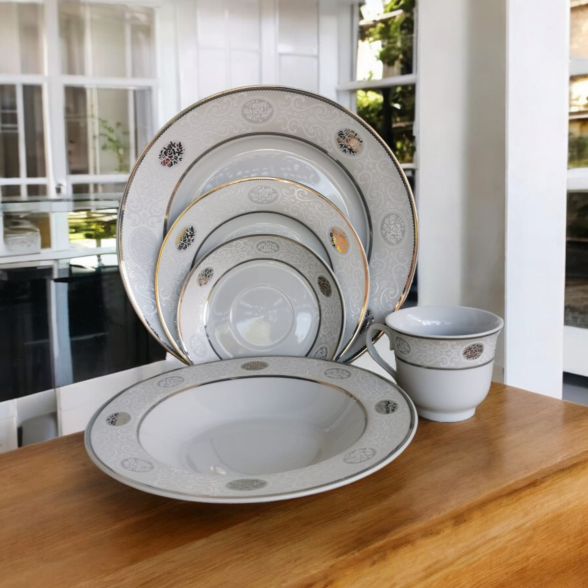 Set portelan 6 persoane 30 Piese Rawi 70 Eleganta si Rafinat cadoul perfect pt evenimente nunta botez onomestica