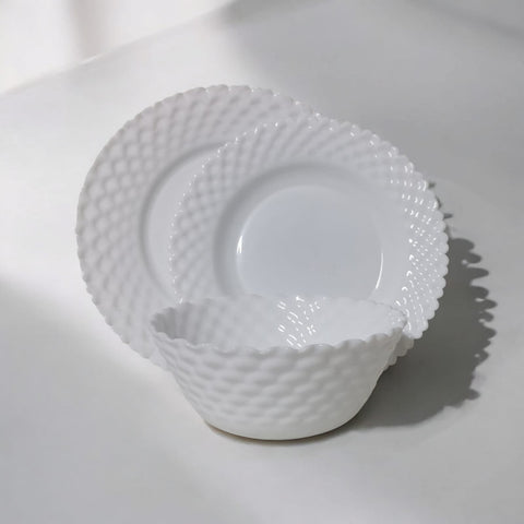 Serviciu de masa 6 persoane 18 piese opal alb Eleganta si Simplitate eljado
