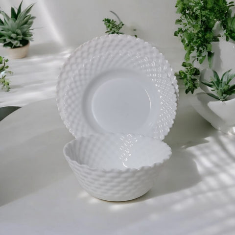 Serviciu de masa 6 persoane 18 piese opal alb Eleganta si Simplitate eljado