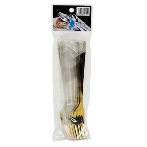 Set 6 Furculițe Aurii din Inox Deluxe Gold  Stil și Calitate pentru Mese Elegante