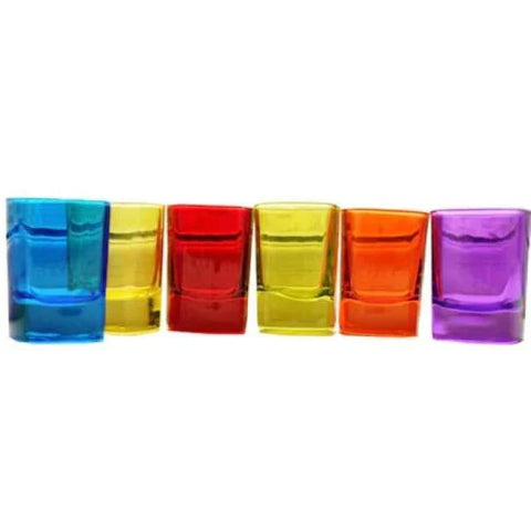 Set 12 pahare 55 ml,colorate sticla pt țuică shoturi pt terasa sau evenimente