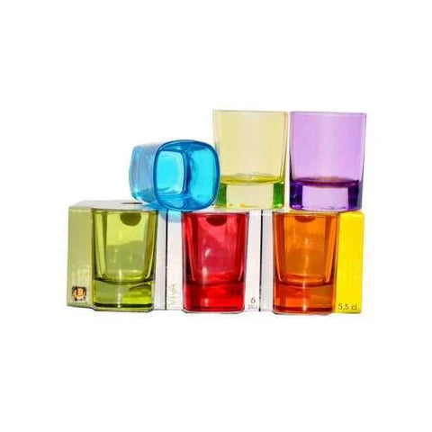 Set 12 pahare 55 ml,colorate sticla pt țuică shoturi pt terasa sau evenimente
