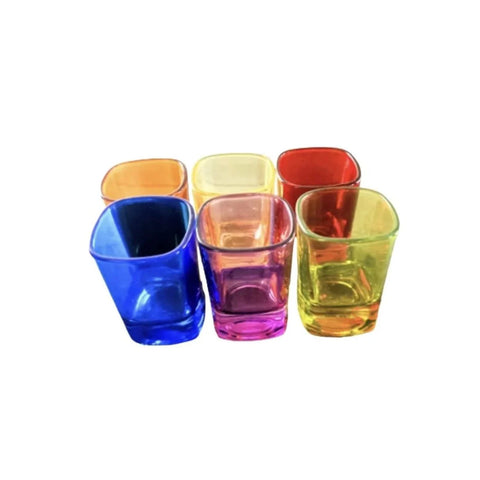 Set 12 pahare 55 ml,colorate sticla pt țuică shoturi pt terasa sau evenimente