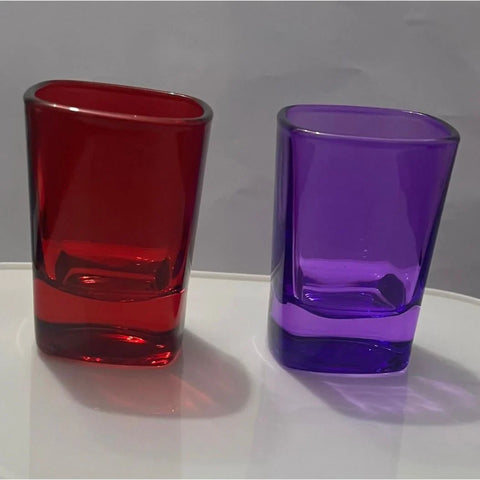Set 12 pahare 55 ml,colorate sticla pt țuică shoturi pt terasa sau evenimente