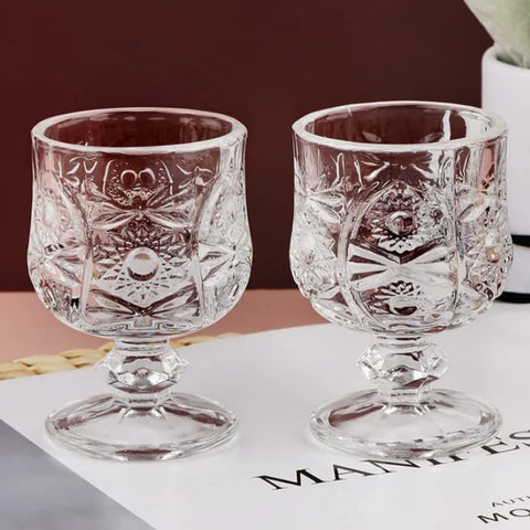 Set 12 pahare cu Picior 50 ml pentru tuica sticla rezistenta