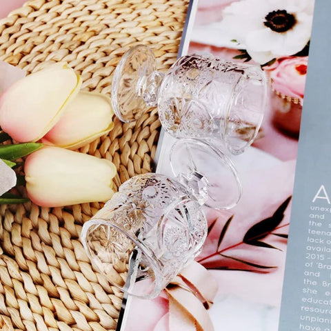 Set 12 pahare cu Picior 50 ml pentru tuica sticla rezistenta