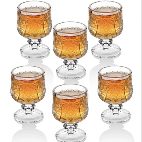 Set 12 pahare cu Picior 50 ml pentru tuica sticla rezistenta