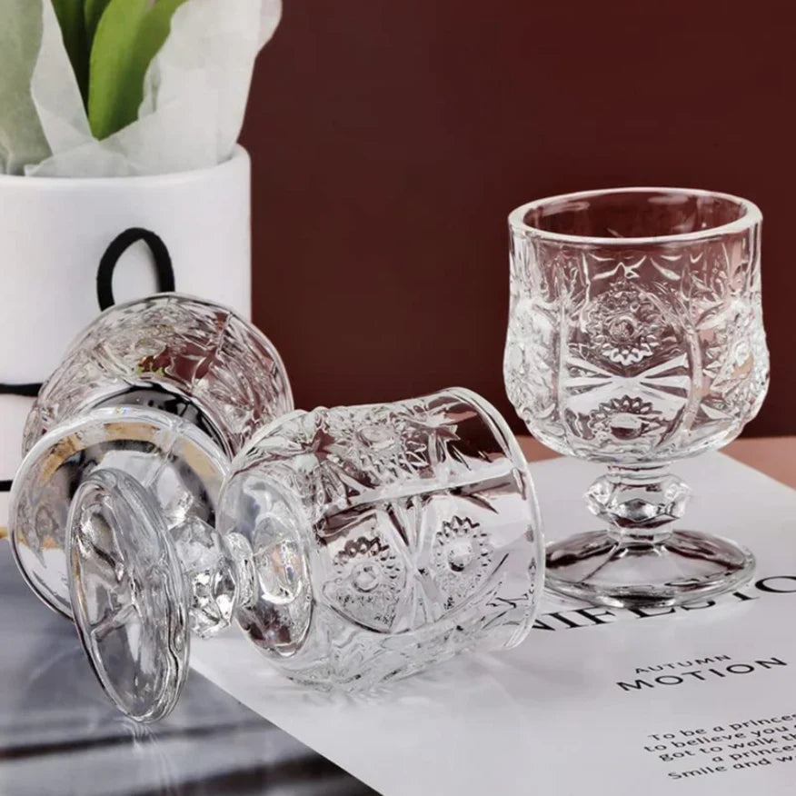 Set 12 pahare cu Picior 50 ml pentru tuica sticla rezistenta