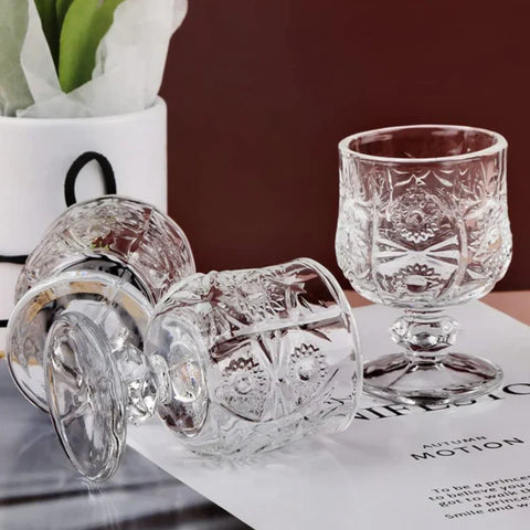Set 12 pahare cu Picior 50 ml pentru tuica sticla rezistenta