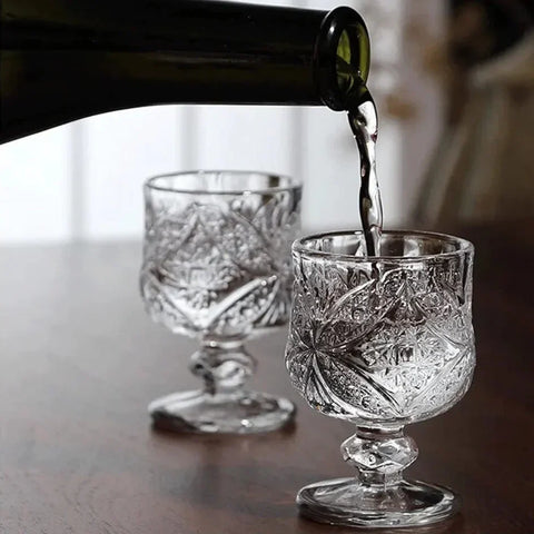 Set 12 pahare cu Picior 50 ml pentru tuica sticla rezistenta