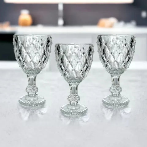 Set 12 pahare cu Picior din Sticla 200 ml Tiffany Ideale pt terasa sau evenimente