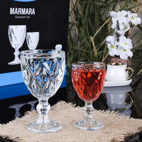 Set 12 pahare cu picior sticla transparenta MARMARA 140 ml si 95 ml Eleganta pentru Orice Ocazie eveniment