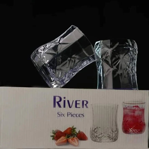Set 12 Pahare din Sticla Kaveh River 310 ml Perfecte pt terasa piscina evenimente CADOUL PERFECT