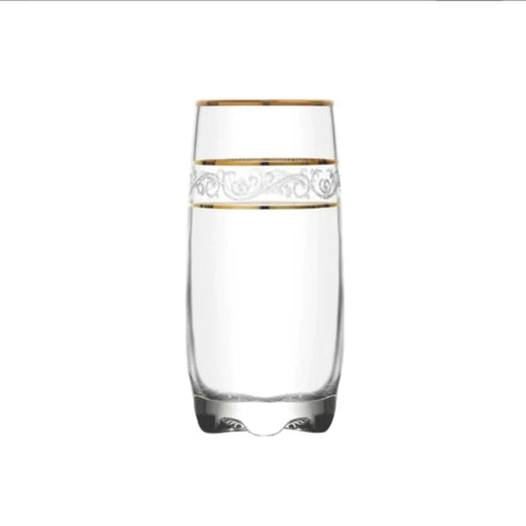 Set 12 pahare 390 ml long Drink Lav Adora Gold Eleganta si Rafinament evenimente