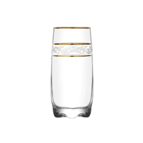 Set 12 pahare 390 ml long Drink Lav Adora Gold Eleganta si Rafinament evenimente