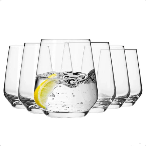 Set 12 pahare din sticla pentru Apa Suc Vin Frape KING 410 ml Ideale pt terasa evenimente