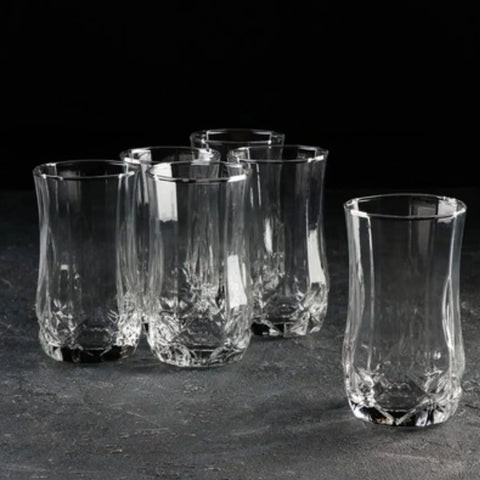 Set 12 Pahare Inalte din Sticla Kaveh River 330 ml Ideale pt terasa evenimente