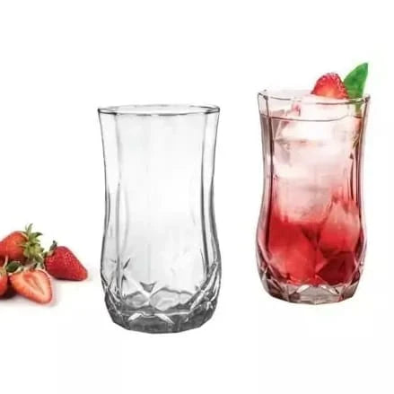 Set 12 Pahare Inalte din Sticla Kaveh River 330 ml Ideale pt terasa evenimente