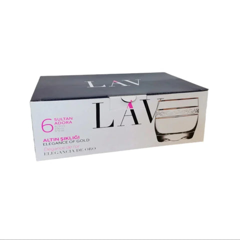 Set 12 pahare Lav Adora Gold 290 ml Eleganta si Rafinament pentru Orice Ocazie terasa EVENIMENTE CADOUL PERFECT