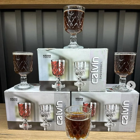 Set 12 pahare profesionale shot cu picior cantitate pahar 50 ml Calvin evenimente