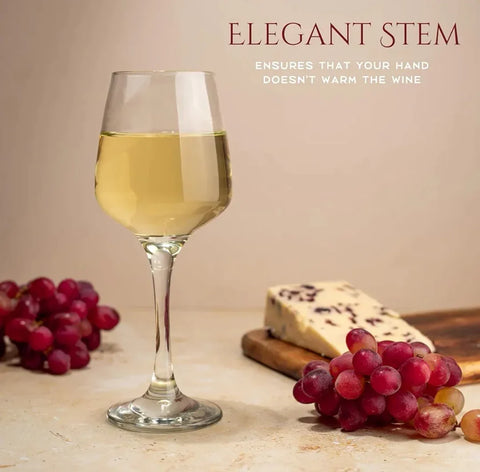 Set 12 pahare sticla cu picior 280 ml pentru vin alb King Eleganta si Rafinament la Fiecare Pahar de Vin