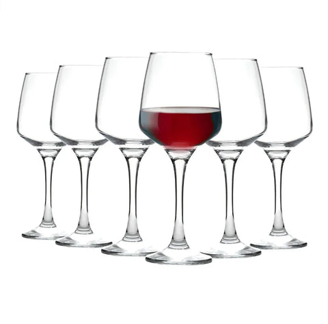 Set 12 pahare sticla cu picior 380 ml pentru vin șpriț  King ideale pt terasa piscina evenimente