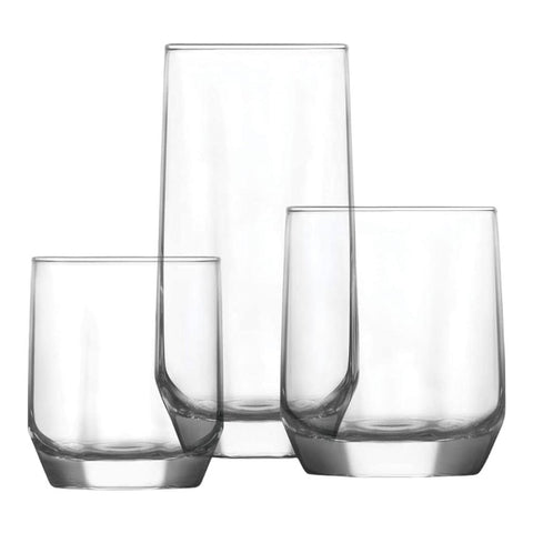 Set 18 pahare Lav Diamond 215 ml 310 ml 385 ml Sticla Eleganta Versatilitate pentru Servirea Băuturilor pe terasa piscina evenimente