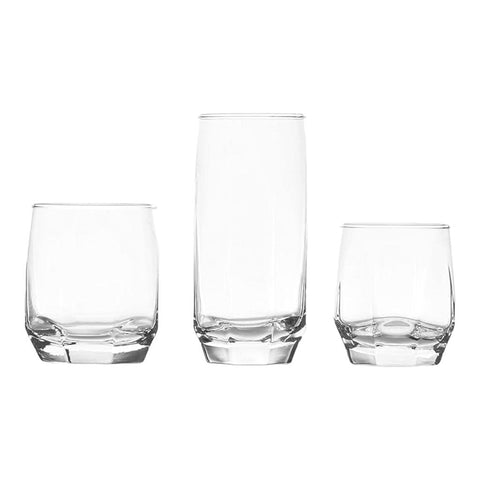 Set 18 pahare Lav Diamond 215 ml 310 ml 385 ml Sticla Eleganta Versatilitate pentru Servirea Băuturilor pe terasa piscina evenimente