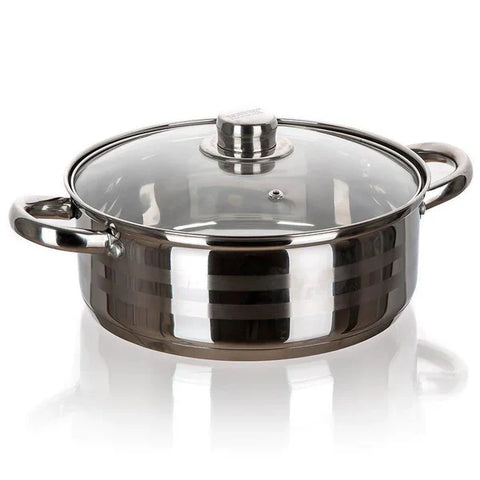 Set 2 Cratite inox Joase cu Capac 5,8 si 7,3 Litri Fund Multistrat Royalty Line Premium Gateste sanatos Cadoul perfect