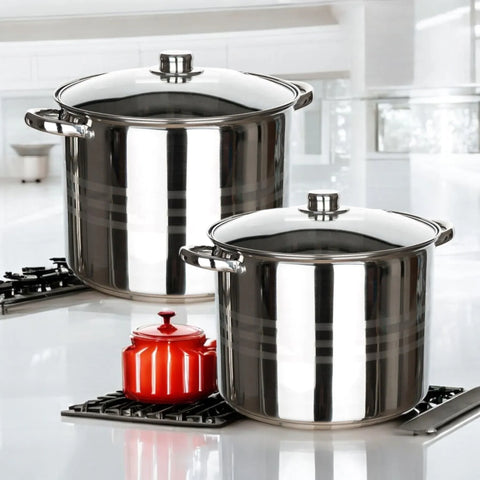 Set 2 Oale Inox cu capac 5 si 7 Litri Fund Multistrat Royalty Line Premium CADOUL PERFECT