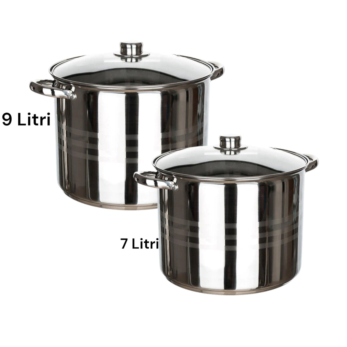 Set oale inox 7 si 9 litri Fund Multistrat  cu capac Royalty Line Premium GATESTE SANATOS Cadoul perfect