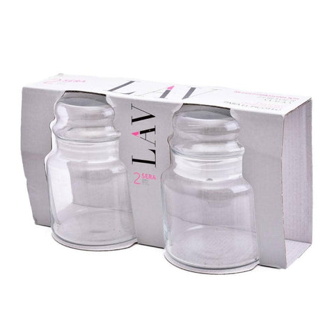 Set 2 recipiente Lav Sera sticla 635 ml  10.2 cm transparent  cu capac