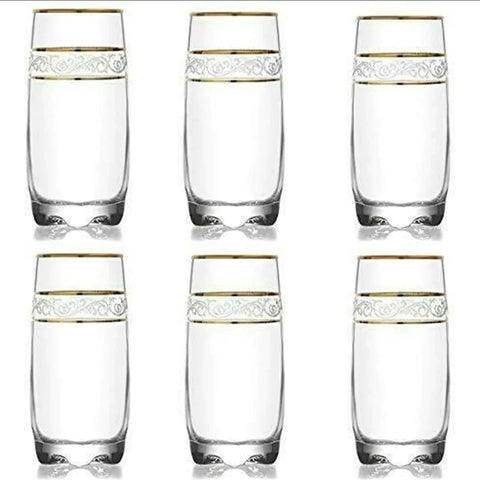 Set 24 pahare aurii long Drink Lav Adora Gold 390 ml Eleganta și Stil pentru Servirea Cocktailurilor și Băuturilor Răcoritoare