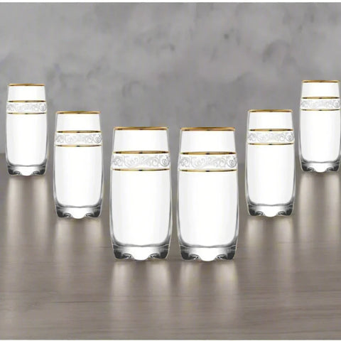 Set 24 pahare aurii long Drink Lav Adora Gold 390 ml Eleganta și Stil pentru Servirea Cocktailurilor și Băuturilor Răcoritoare