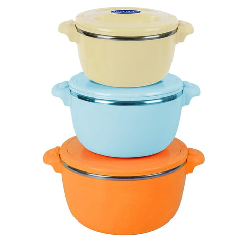 Set 3 caserole termice Heinner Art of Dining – 2 litri 4 litri și 6 Litri mențin temperatura mâncărurilor calde sau reci