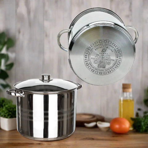 Set 3 oale cu capace, 8,8L, 10,6L, 12,6L, Royalty Line Inox Inductie RL-SP3