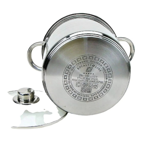 Set 3 oale cu capace, 8,8L, 10,6L, 12,6L, Royalty Line Inox Inductie RL-SP3
