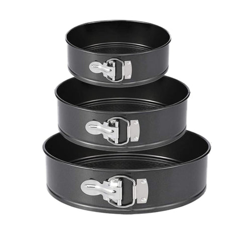 Set 3 tavi pentru tort cu suprafata antiaderenta si baza detasabila forma rotund
