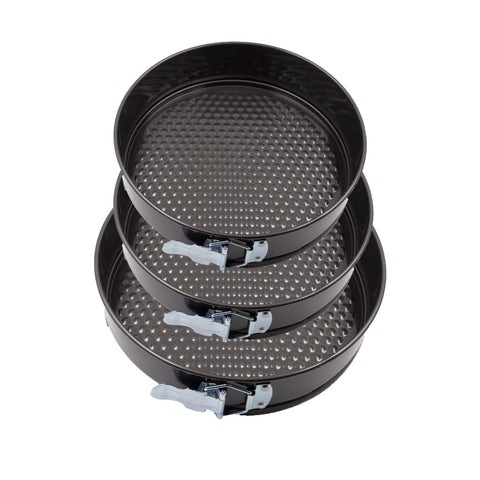 Set 3 tavi pentru tort cu suprafata antiaderenta si baza detasabila forma rotund