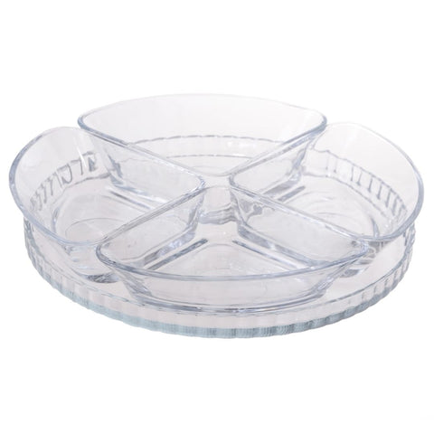 Set 4 boluri cu platou de sticla 200 ml Denis Kaveh terasa si evenimente