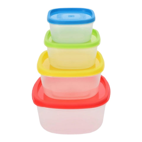 Set 4 caserole cu capac multicolor