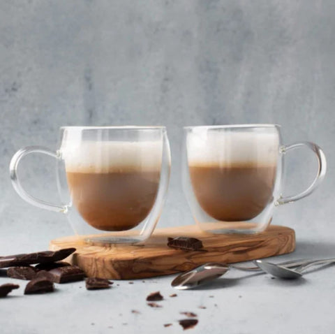Set 4 cesti cafea cu pereti dubli termorezitente 250 ml