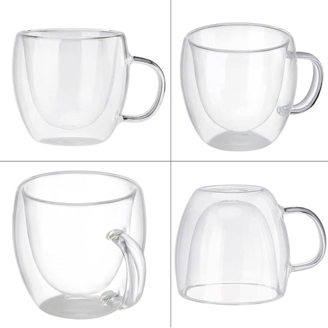 Set 4 cesti cafea cu pereti dubli termorezitente 250 ml