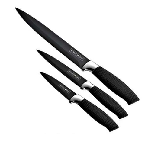 Set 5 cutite cu suport magnetic negru Royalty Line MAG5K
