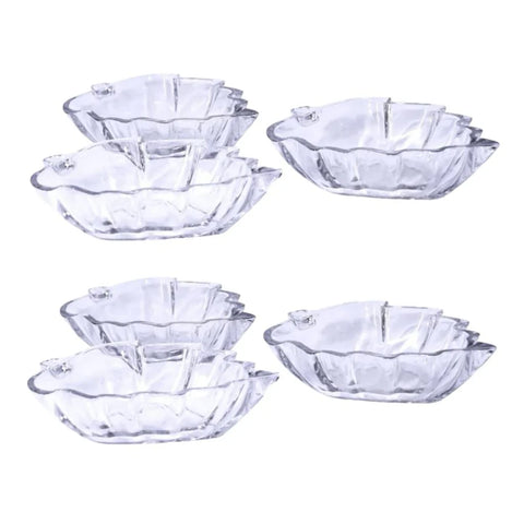 Set 6 Boluri Sticla în Forma de Frunza Verde Naturala pe Masa Ta