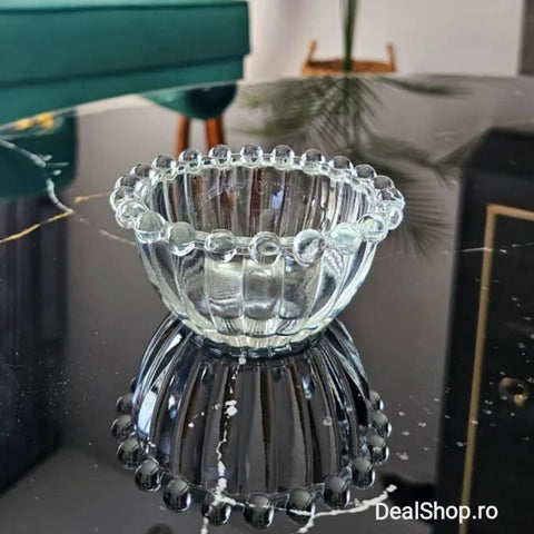 Set 6 Boluri din Sticlă Transparentă Bubbles 12 cm Eleganță și Versatilitate pentru Bucătăria Dumneavoastră
