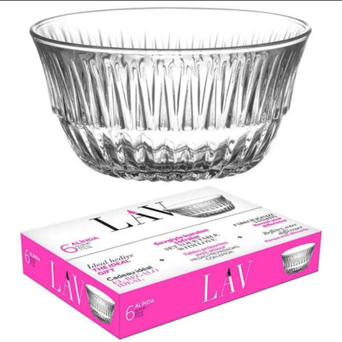 Set 6 boluri din sticla Lav Alinda