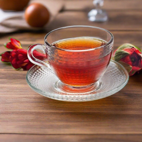 Set 6 cești cafea ceai  Sticlă Transparentă cu Farfurii 190 ml Venice Eleganță și Stil pentru Momentele Tale de Răsfat